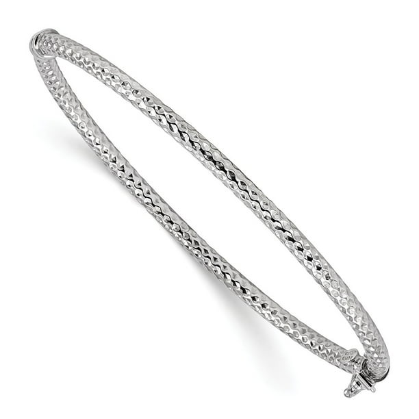 Sterling Silver Polished and Textured Bangle Bracelet Sterling Silver Polished and Textured Bangle Bracelet